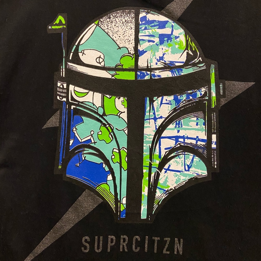 Mandalorian Colorful T-Shirt, Black sz S - Picture 2 of 8